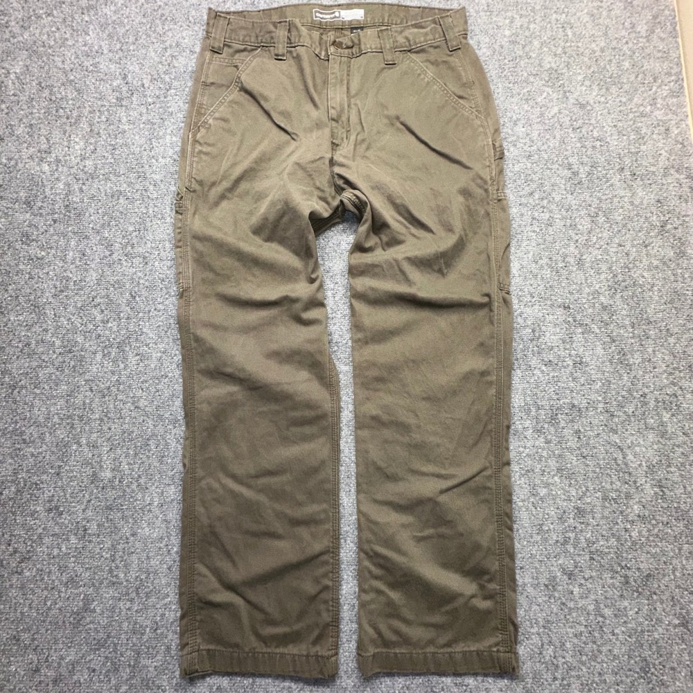 Carhartt Relaxed Fit Work Pants Green Men Size 36x30‎ Cargo Canvas Durable